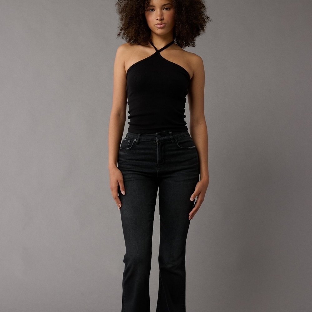 American Eagle Woman's Curvy high waisted jeans in smokey cinders